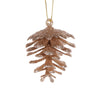 Glittered Champagne Pinecones Hanging | 6pk