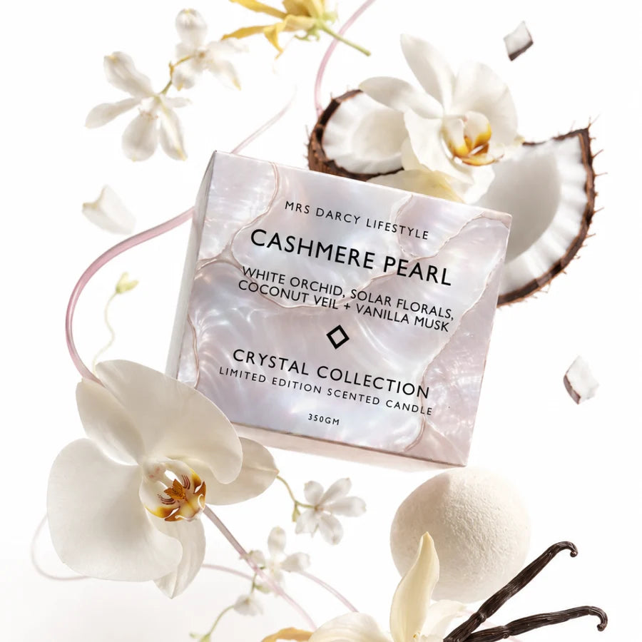 Candle Cashmere Pearl | White Orchid, Solar Florals, Coconut Veil + Vanilla Musk