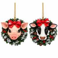 Resin Christmas Farm Animal Ornaments