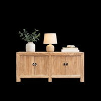 Elm 4 Door Low Natural Cabinet