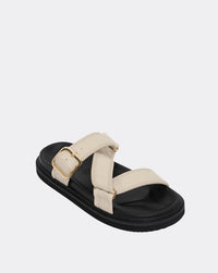 Maria Leather Slide | Bone