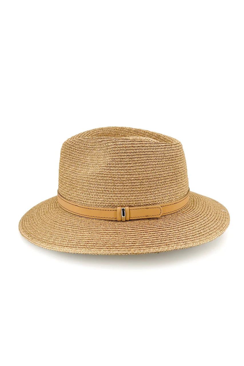 Tully Raffia Fedora | Caramel