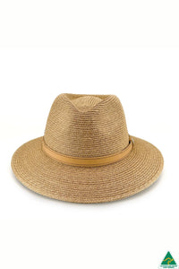Tully Raffia Fedora | Caramel