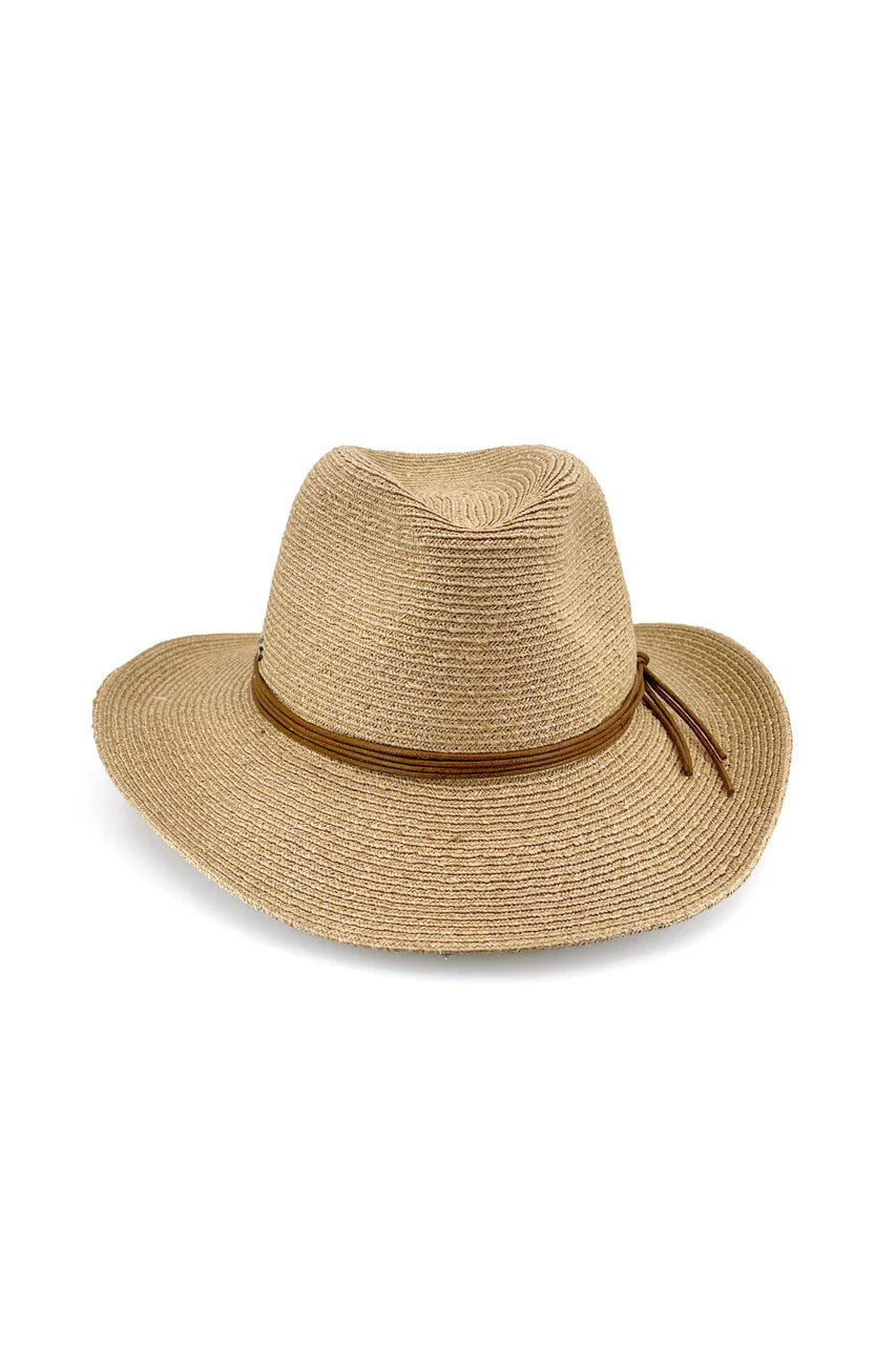 Brampton Raffia Fedora | Caramel