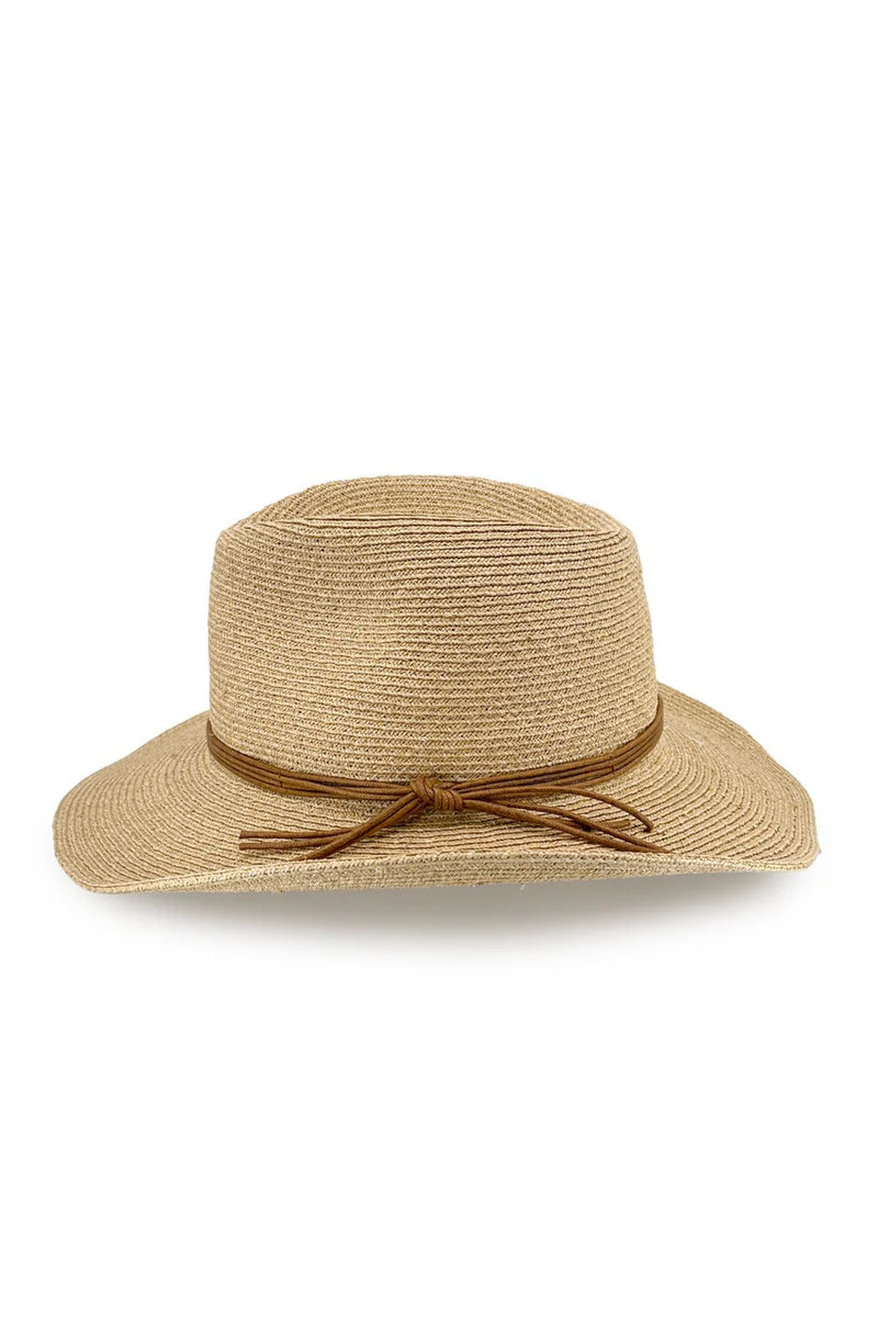 Brampton Raffia Fedora | Caramel