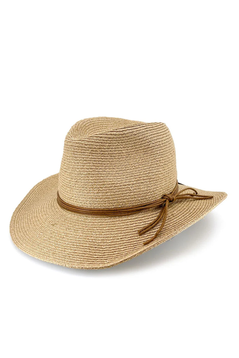Brampton Raffia Fedora | Caramel