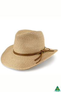 Brampton Raffia Fedora | Caramel