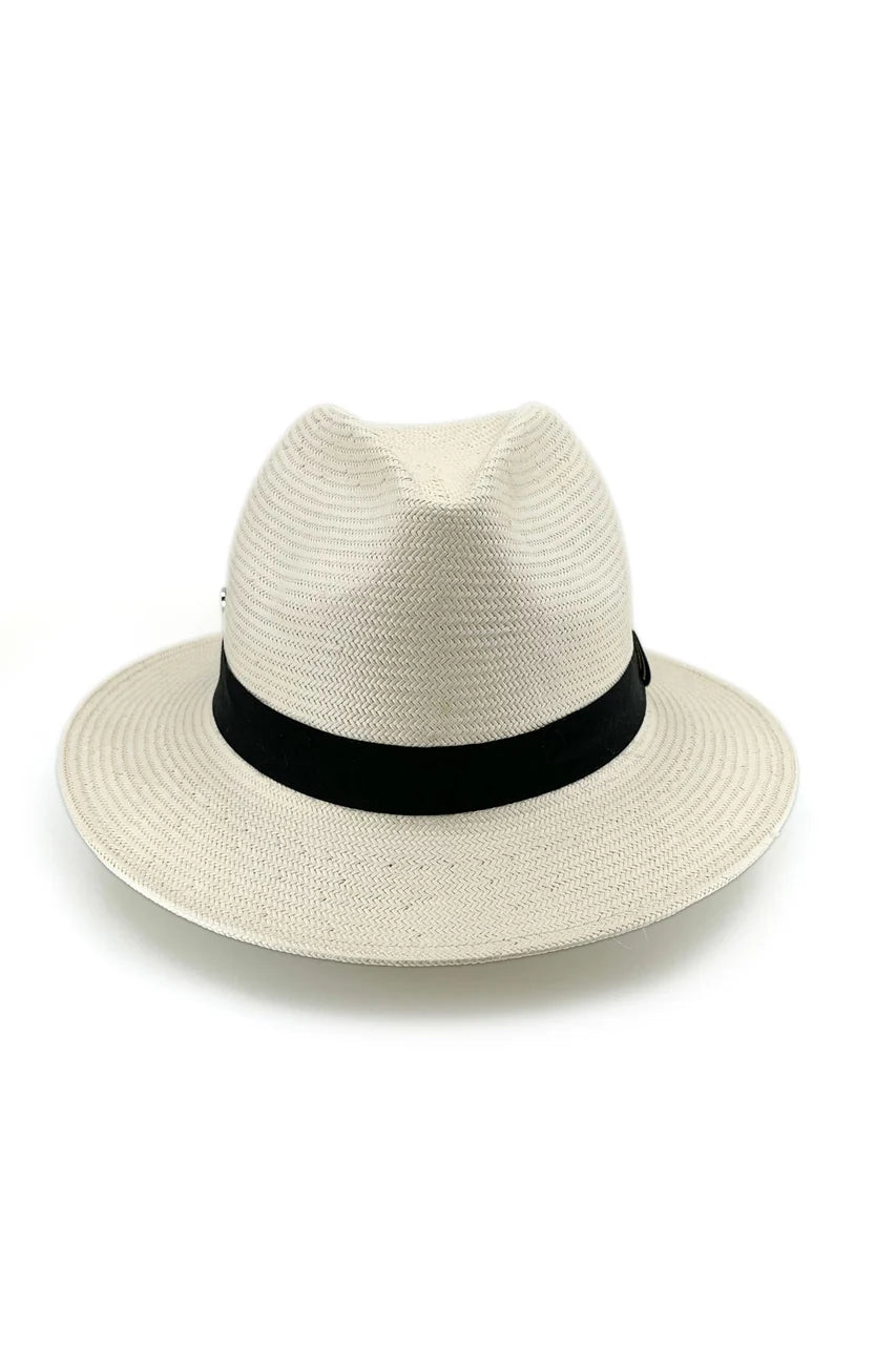 Clarence Glazed Fedora | Straw Ivory