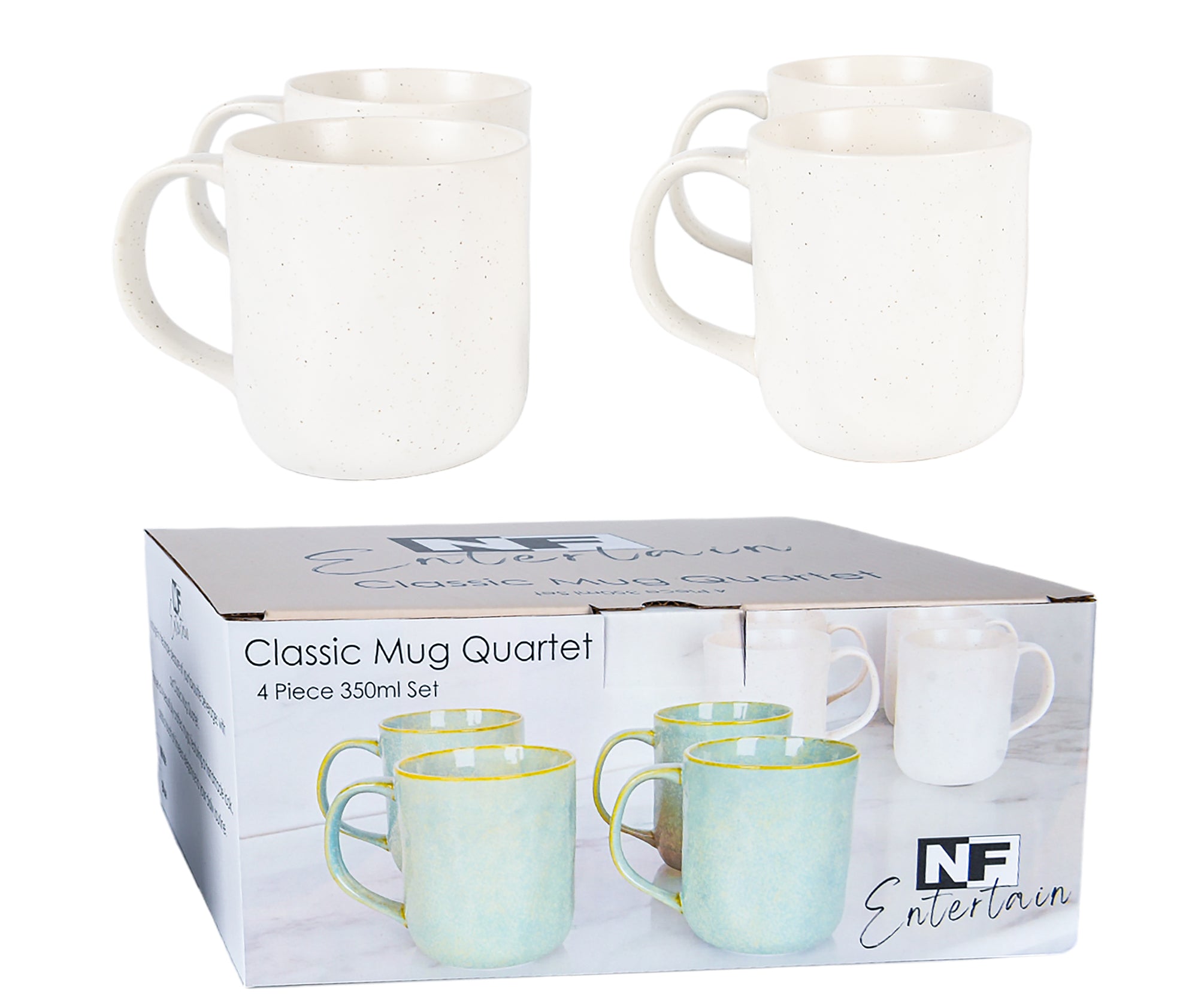Set 4 Classic Mug Speckle White