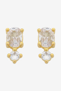 Nico Gold Clear CZ Stud