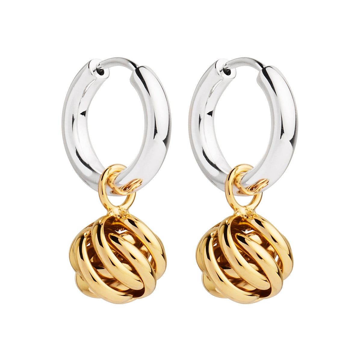 Nest Huggie Earring | Silver/Yellow Gold
