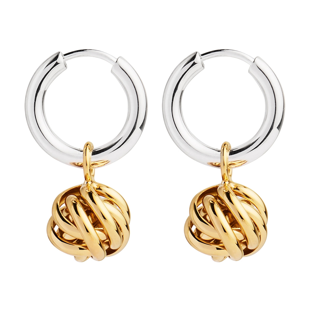 Nest Huggie Earring | Silver/Yellow Gold