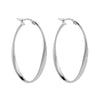 Cinta Large Silver Hoop Earring