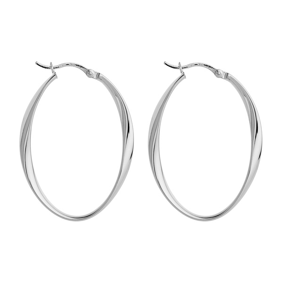 Cinta Large Silver Hoop Earring