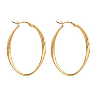 Cinta Large Yellow Gold Hoop Earring