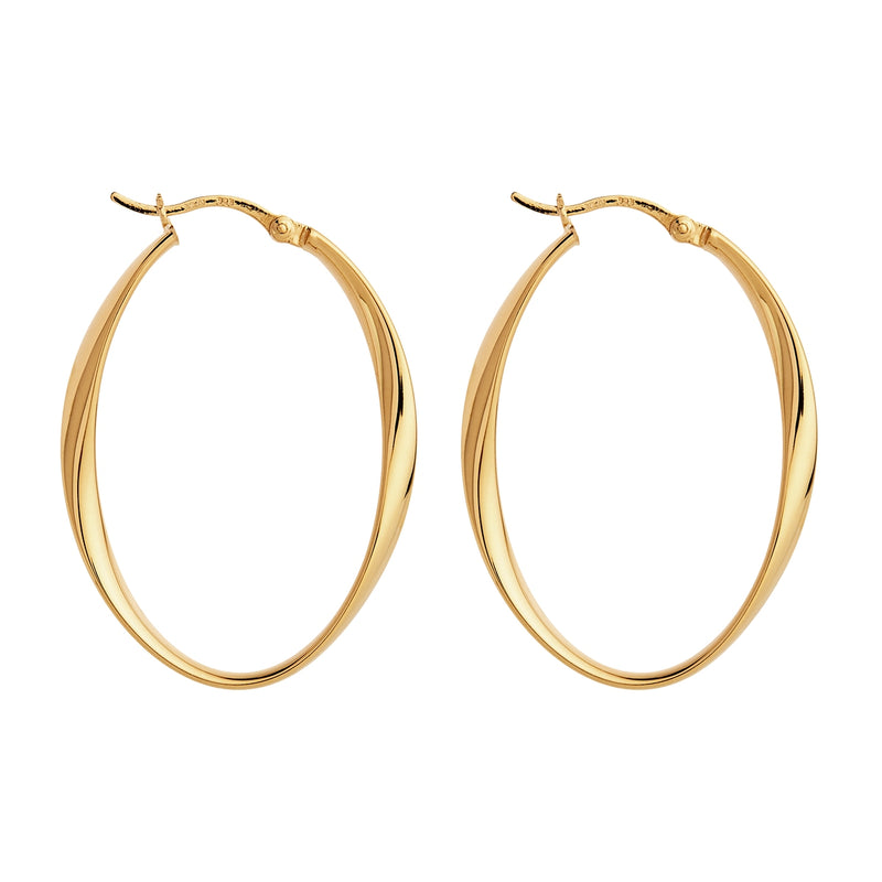 Cinta Large Yellow Gold Hoop Earring