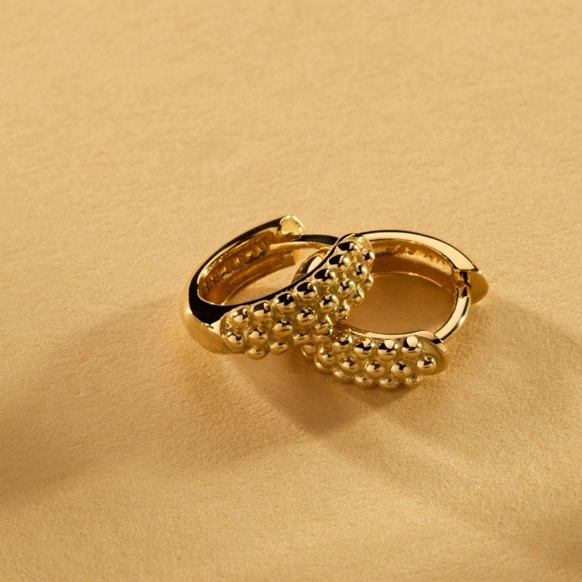 Chia Yellow Gold Huggie Earring