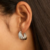 Ripple Hoop Earring | Sterling Silver