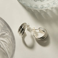 Ripple Hoop Earring | Sterling Silver