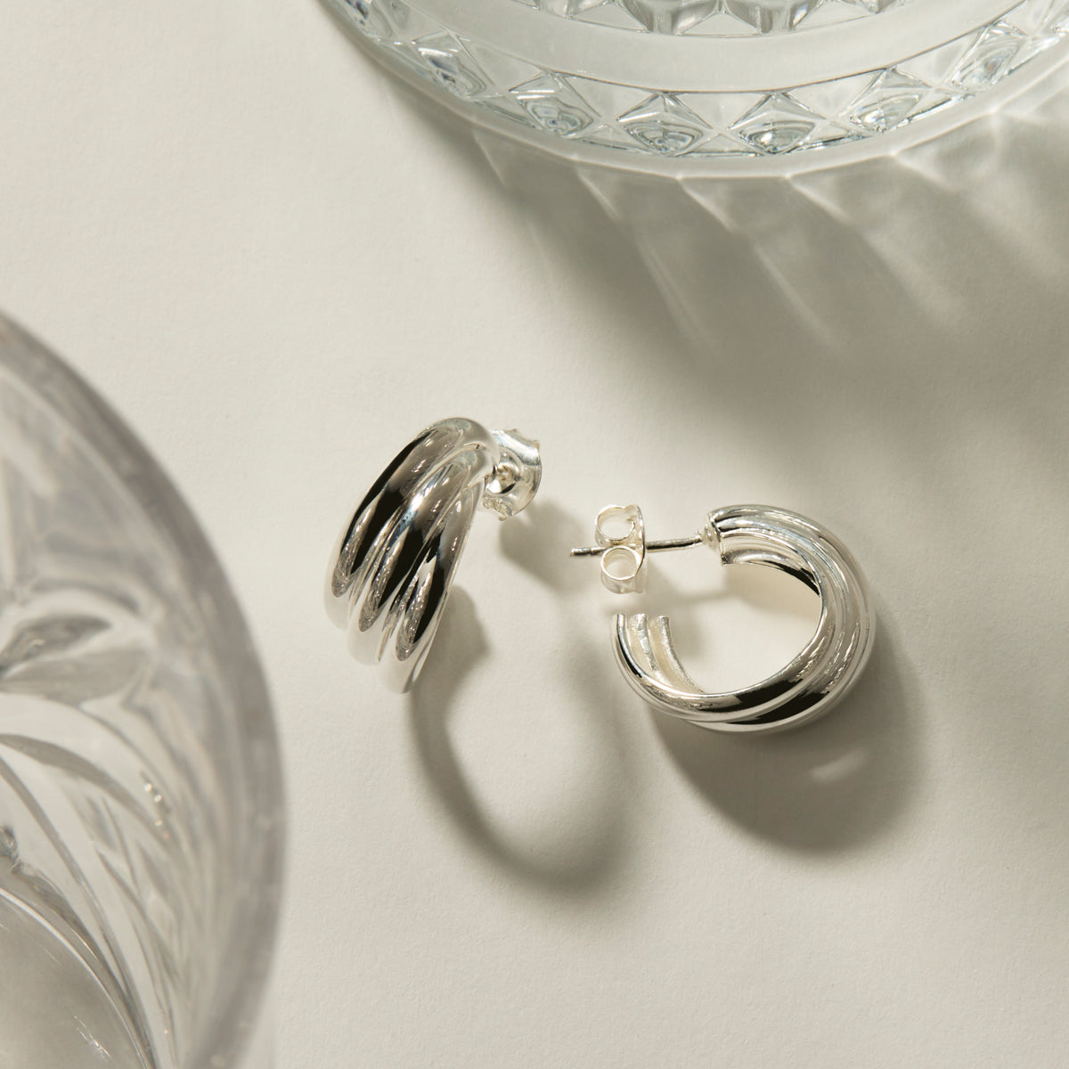 Ripple Hoop Earring | Sterling Silver