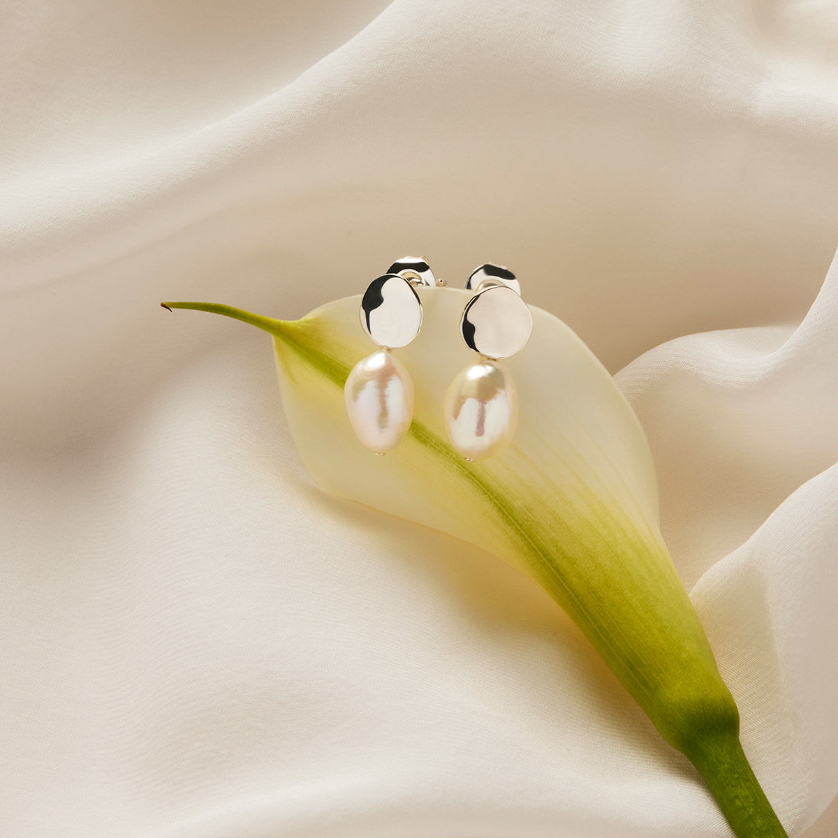 Renaissance Pearl Earrings | Sterling Silver