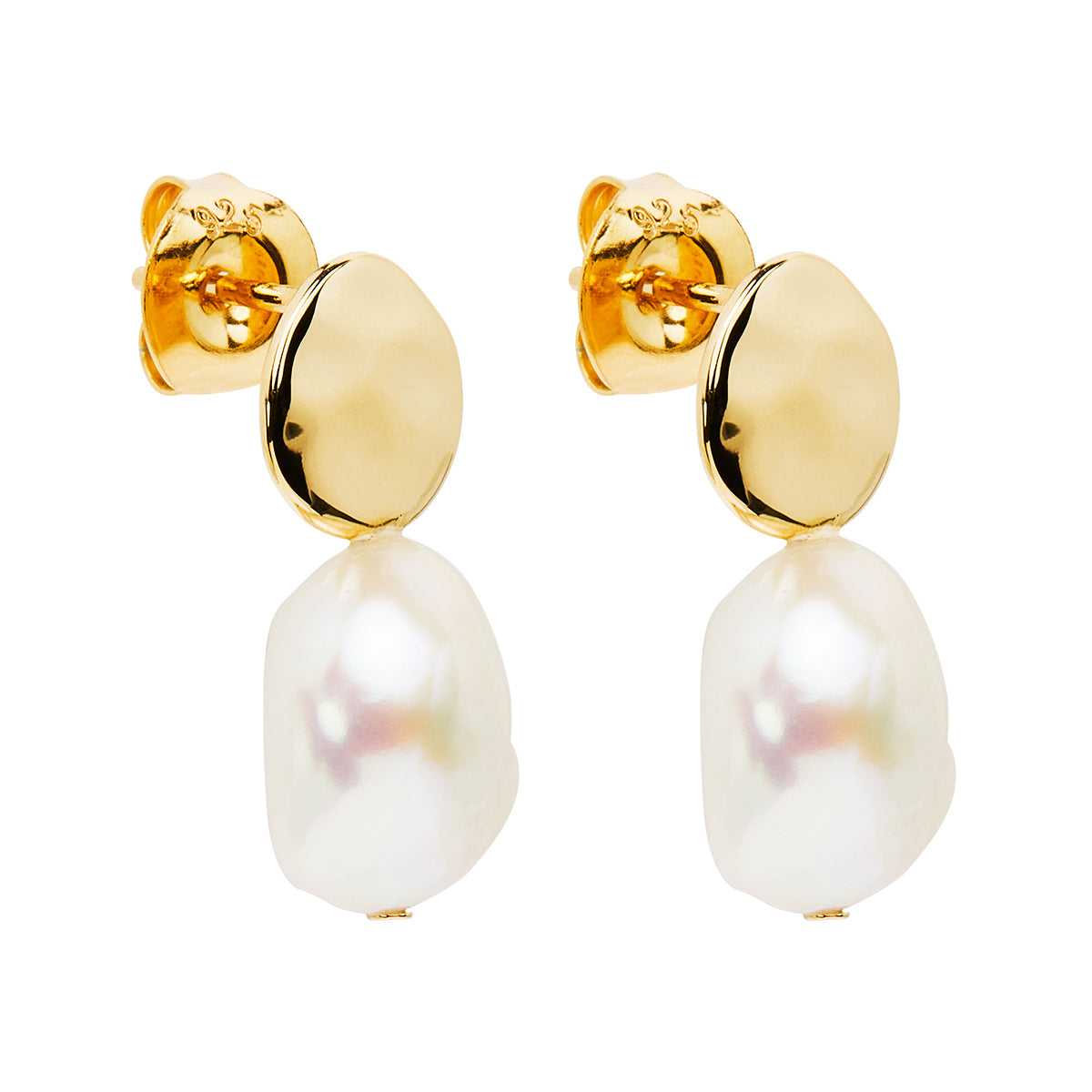 Renaissance Pearl Earrings | Yellow Gold