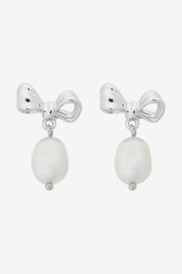 Alice Silver Bow Pearl Earring