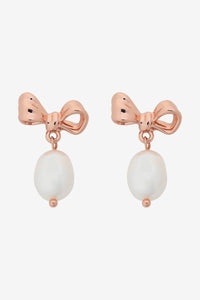 Alice Rose Gold Bow Pearl Earring