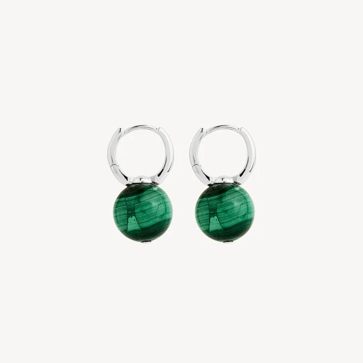 Capella Malachite Earrings  | Sterling Silver