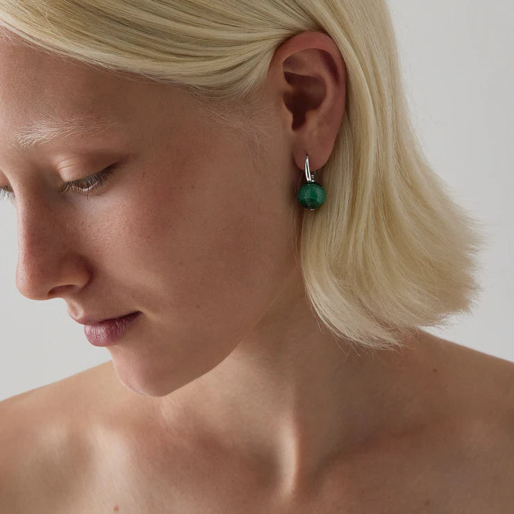 Capella Malachite Earrings  | Sterling Silver