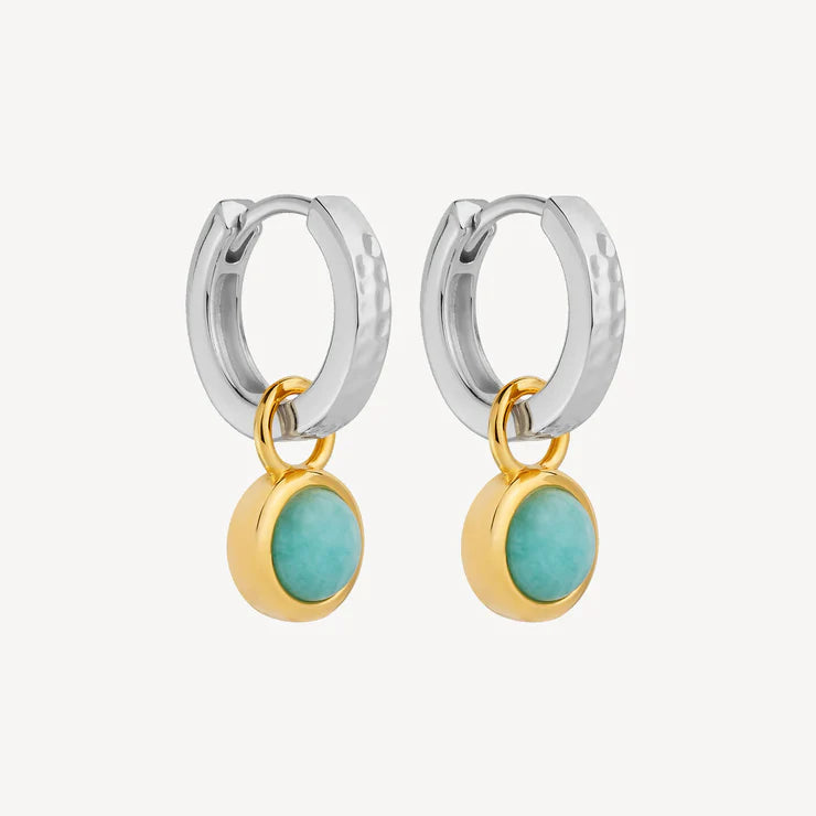 Solace 2-Tone Amazonite Huggie Earring