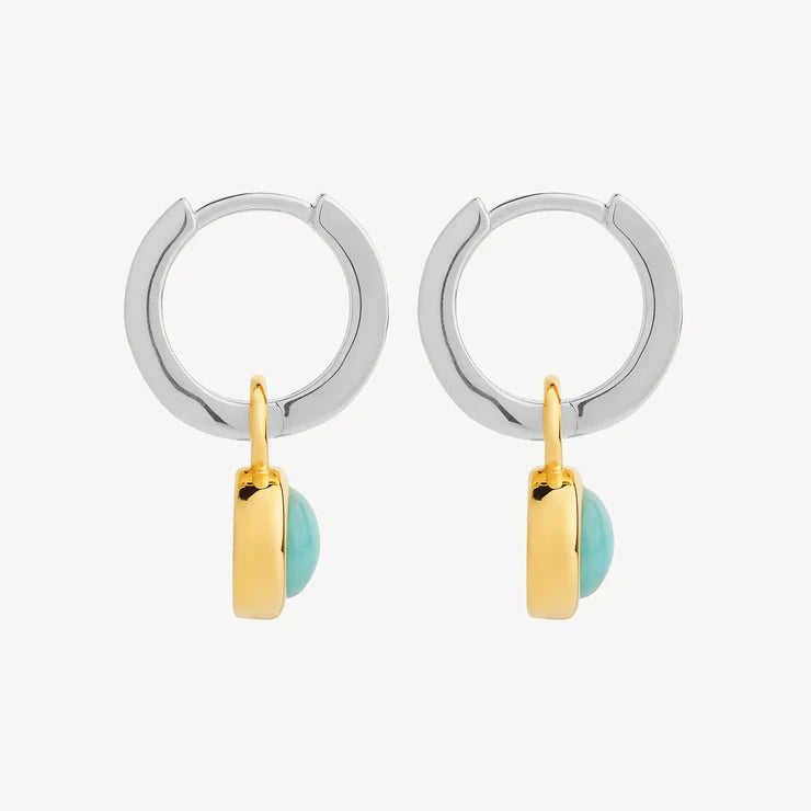 Solace 2-Tone Amazonite Huggie Earring