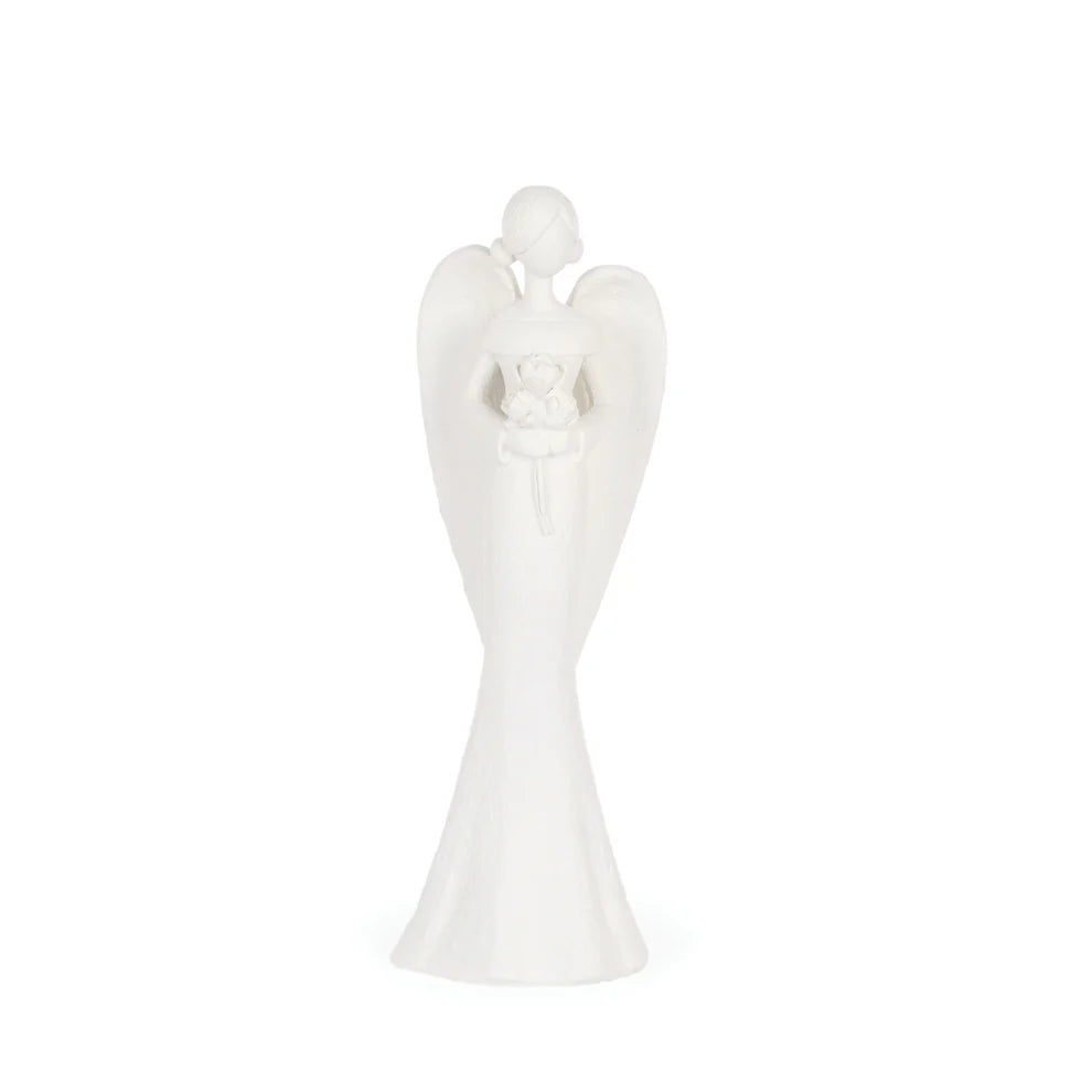 White Etched Angel With Heart