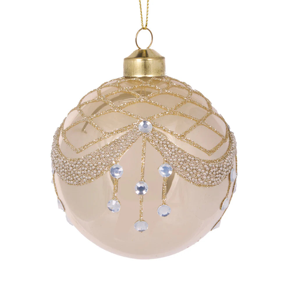 Champagne Scalloped Crystal Jewel Bauble