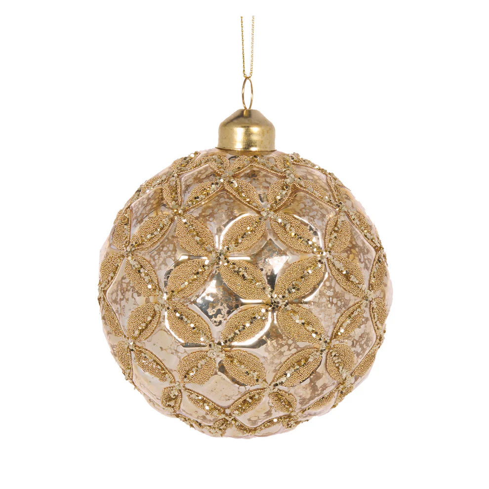 Gold Mercury Embossed Bauble