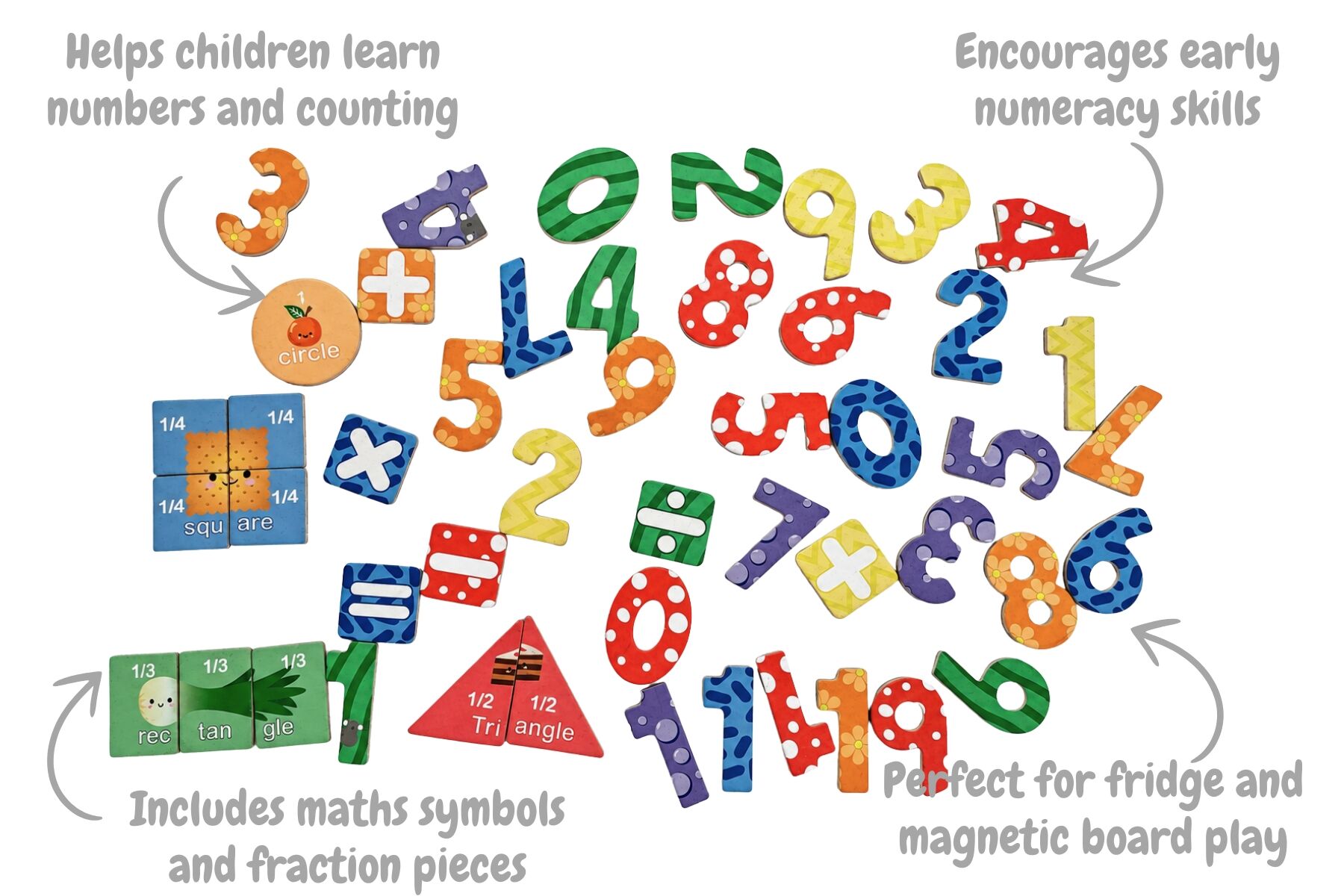 Fridge Friends Magnetic Numbers & Shapes 50pc
