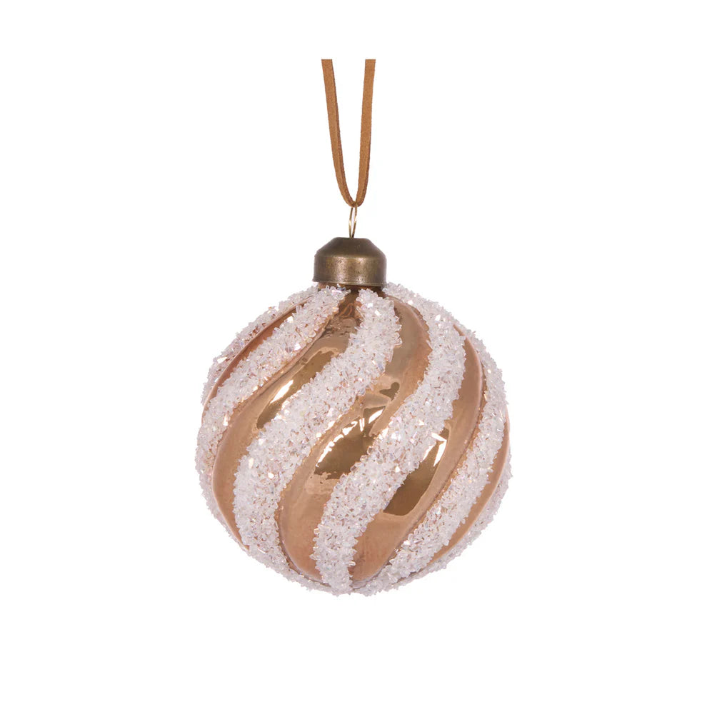 Frosted Gingerbread Swirl Bauble