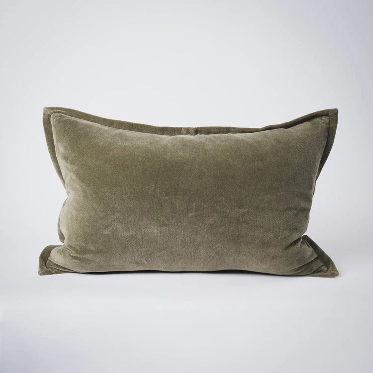 Evelyn Velvet Cushion | Olive
