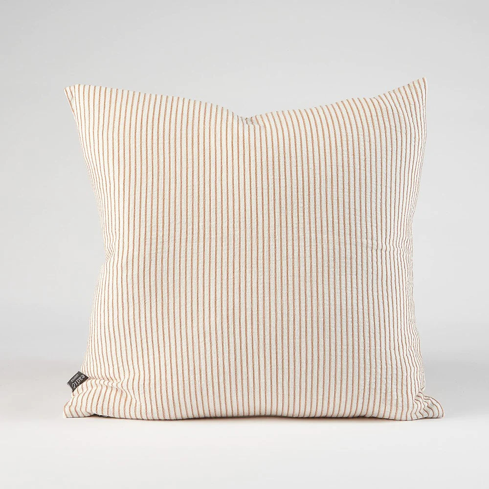 Marina Cushion | Off White w' Nutmeg Stripe