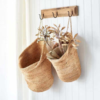 Artisan Handwoven Hanging Sacks | Natural Jute