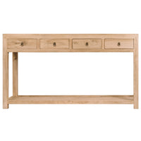 Recycled Elm |4 Drawer Hall Table with Shelf