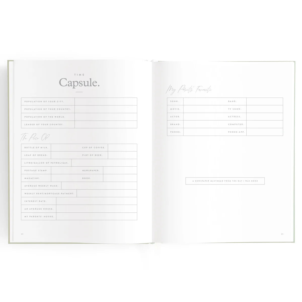 Baby Book Sage Stripe 0-6 Years | Keepsake 3rd Edition