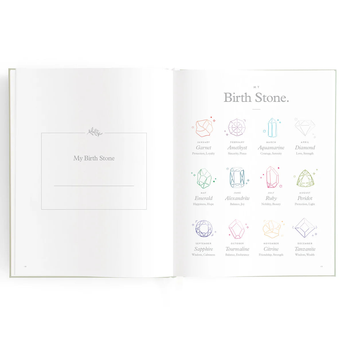 Baby Book Sage Stripe 0-6 Years | Keepsake 3rd Edition