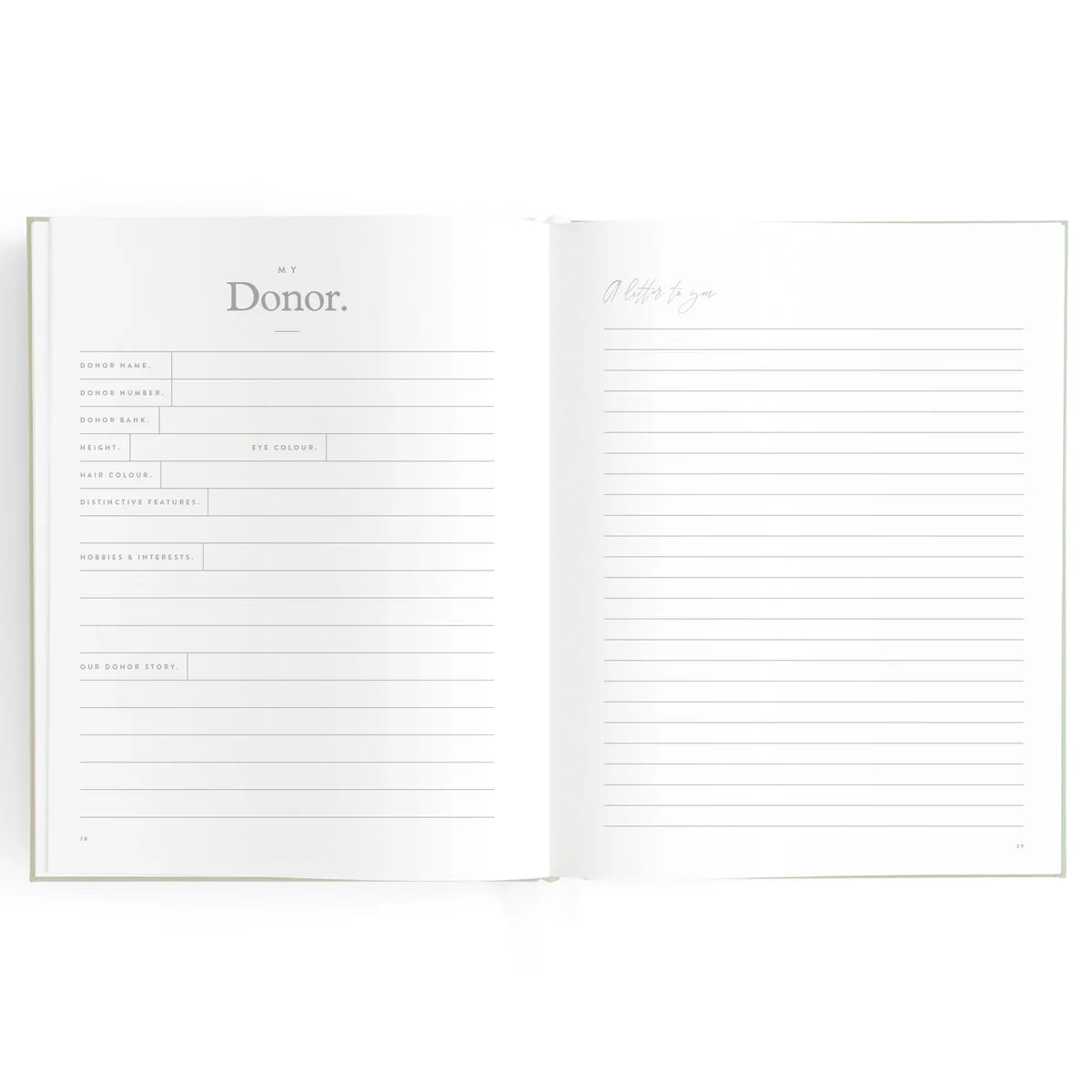 Baby Book Sage Stripe 0-6 Years | Keepsake 3rd Edition