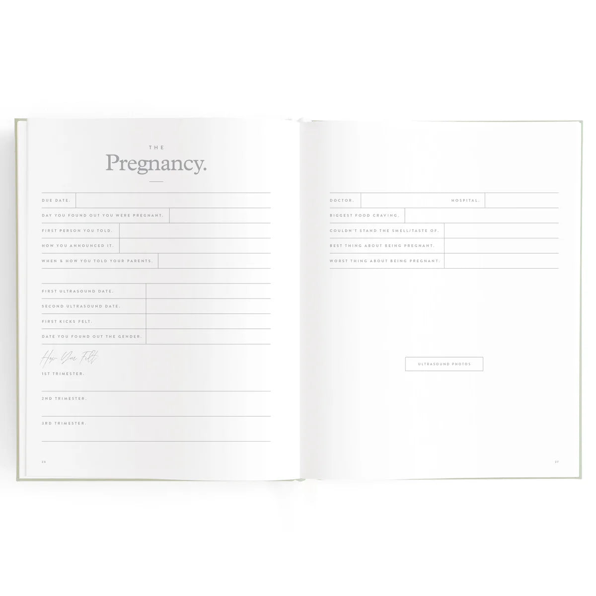 Baby Book Sage Stripe 0-6 Years | Keepsake 3rd Edition