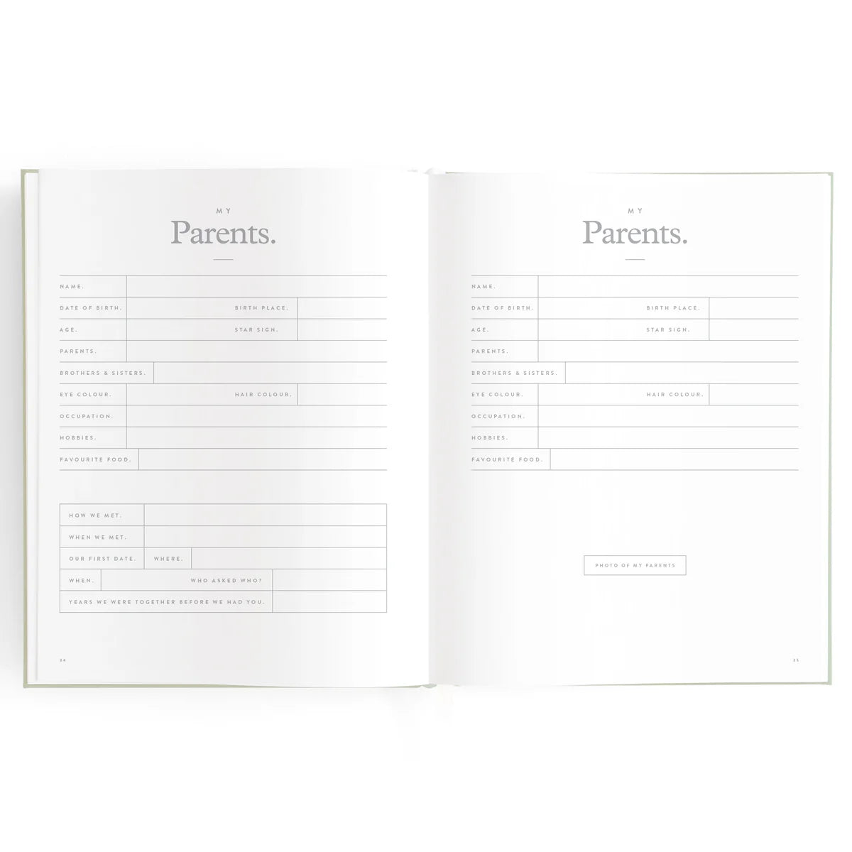 Baby Book Sage Stripe 0-6 Years | Keepsake 3rd Edition