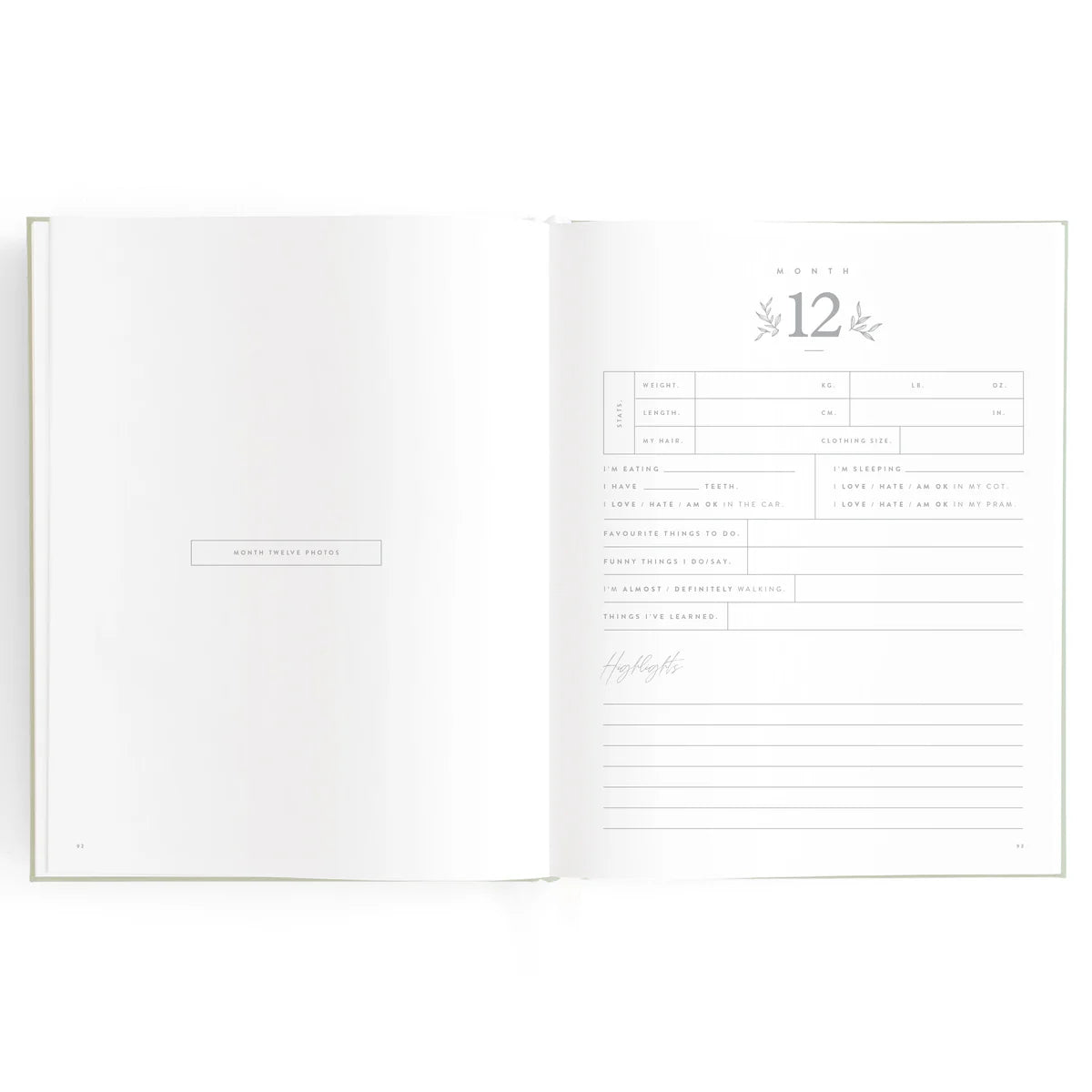 Baby Book Pistachio 0-6 Years | Keepsake 3rd Edition