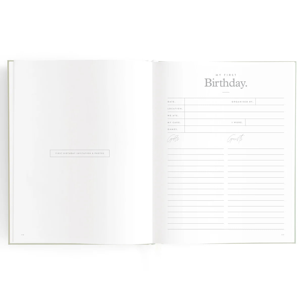 Baby Book Pistachio 0-6 Years | Keepsake 3rd Edition