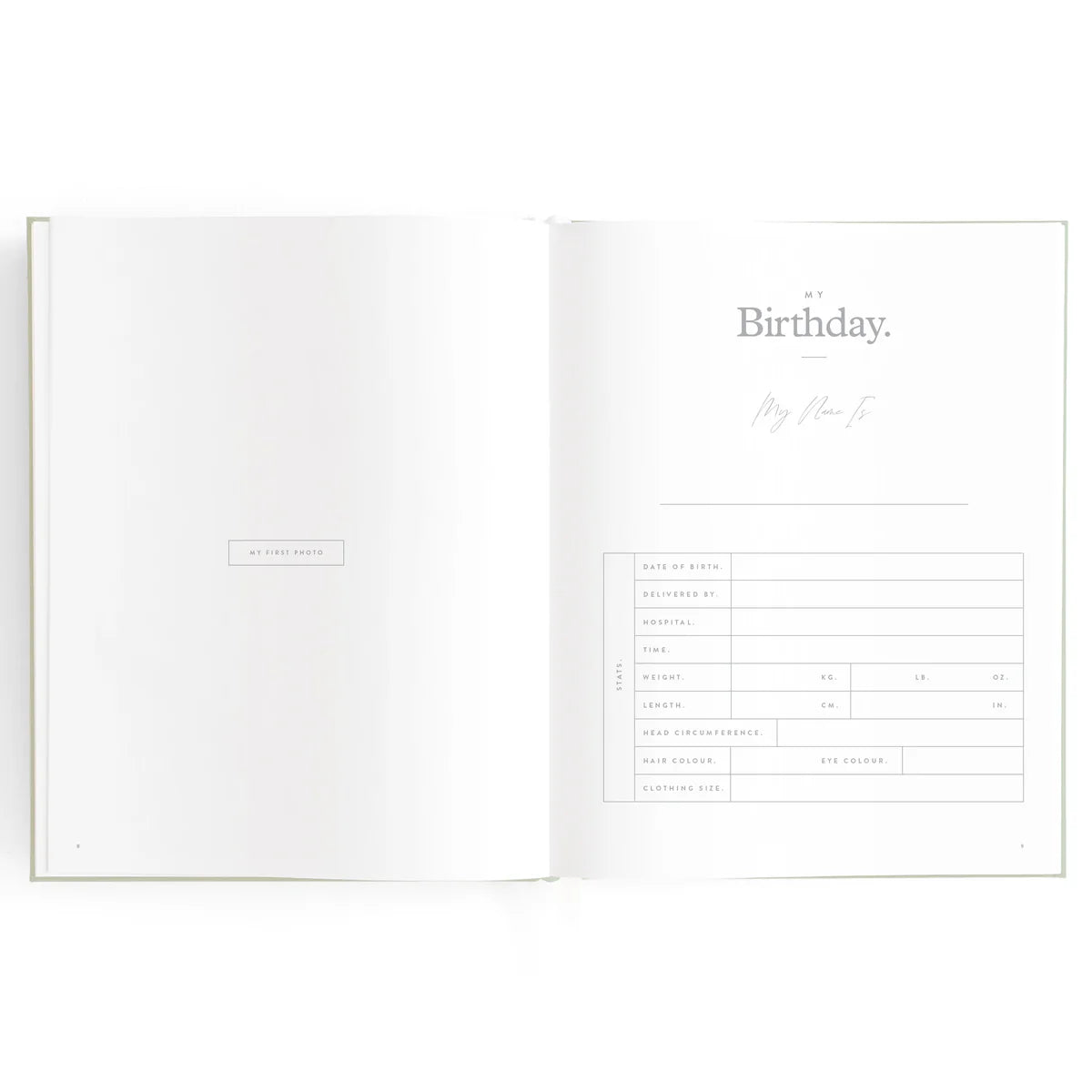 Baby Book Sage Stripe 0-6 Years | Keepsake 3rd Edition