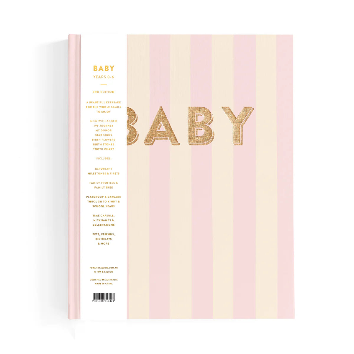 Baby Book Petal Stripe 0-6 Years | Keepsake 3rd Edition